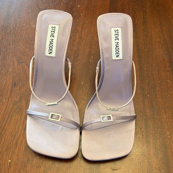 Steve Madden Aislinn heeled purple satin sandals Size 8 1/2 NWOT - Picture 2 of 9